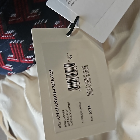 LANVIN REVERSIBLE BUCKET HAT SIZE 54 COLOR BLUE/RED - Picture 15 of 16